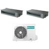 Hisense Climatizzatore inverter canalizzato Hisense dualsplit 9+12 9000+12000 Btu R32 42