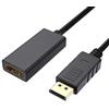 Cableader DP a HDMI Cavo adattatore per presa DISPLAYPORT a HDMI HDTV, placcato oro, adattatore/convertitore con audio (nero)