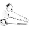 STAINLESS STEEL Set da 3 pezzi Cucchiaio/Pala/Cucchiaio con fori da Cucina in Acciaio Inox 30cm