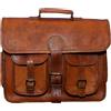 Vintage Nuova vera borsa da uomo vintage 14" per 18" in pelle messenger tracolla comp...