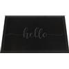 mudly Zerbino Ingresso Esterno - Tappeto Entrata in Gomma Lavabile Asciugapassi Drenante in Silicone con Scritta "Hello" per Casa ed Ufficio, Resistente allo Sporco - Rettangolare [60x40 Cm] Nero