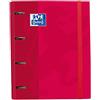 Oxford, Raccoglitore a 4 anelli A4+ con copertina extra con gomma. Include ricambio griglia 5 x 5, colore rosso
