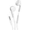Music Hero auricolari a filo AUX, cuffiette jack 3.5mm, comandi integrati, microfono, semi in-ear, bianco
