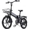 RANDRIDE YA20 Bici Elettrica Pieghevole, 350W Motore, 40km/h Velocità Massima, 48V 12.8Ah Batteria, 80-90 Autonomia Massima