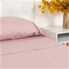 TRAMAS+ Completo Lenzuola Piazza e Mezza 140x200, 100% cotone, Biancheria da Letto, Lenzuola e 2 federa da letto, Certificata STANDARD 100 by OEKO-TEX - Malva