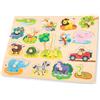 New Classic Toys Woet® Puzzle con Pioli in Legno Veicoli, Tavola 16 Pezzi per Bambini Piccoli, Gioco Educativo Veicoli, Motricità Fine, Coordinazione Mano Occhio, Forme, Regalo Prescolare, A Partire da 2 Anni