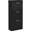 HOMCOM Scarpiera Moderna con 3 Cassetti Ribaltabili per 15 Paia di Scarpe e Ripiano Regolabile, 54x24x117.5cm, Nero