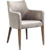 Kare Design sedia imbottita con braccioli Mode Velvet Grau, altezza di seduta 49cm, stile classico elegante,