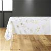 Douceur d'Intérieur Bloomy Tovaglia Rettangolare, 150 x 240 cm, Bianco e Oro, Poliestere Stampato Metallizzato