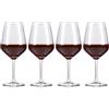 alpina Set Bicchieri da Vino Rosso - Calici Vino 4 Pezzi - Calice Vino 50cl - Regalo Compleanno Donna, Amica e Mamma - Vini Rosso - con Base Robusta - Vetro