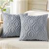 decorUhome Set di 2 federe decorative, in morbida lana sintetica, per divano, per la casa, 60 x 60 cm, grigio blu