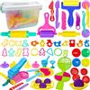 Jiosdo Giocare Strumenti di pasta, 53 Pz Playdough Set per bambini, Playdough Set con Storage Bag, Estrusori Stampi Mattarello Creazione Cucina Impasto Accessori per Bambini