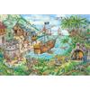 Schmidt Puzzle 100 pièces : Dans la baie aux Pirates, avec Drapeau