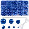 TOAOB THE ONE AND ONLY BABY TOAOB 1400 Pezzi Perle per Braccialetti Blu Perle ABS Rotonde Decorative Perla per Bigiotteria Collane Artigianato Creazione Gioielli Fai Da Te 3mm a 14mm
