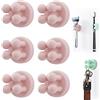 Zayin silicone portaspazzolino multifunzione gancio impermeabile autoadesivo per spazzolino da denti supporto per parete per appendere bagno,cucina,soggiorno (Rosa 6 pz.)