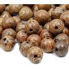 Prometis 200pcs 6mm perline tonde in legno di sandalo naturale splendido mestiere fatto a mano lucidato perline distanziali con cavo elastico per braccialetti creazione di gioielli fai da te