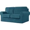 SYLC Ektorp Copridivani Con Cuscini E Schienale Separati, Velluto Elasticizzato Copridivano 1/2/3/4 Posti Con Braccioli, Copri Divano Antiscivolo (Dark teal,2 Seat Set 5 PCS)