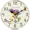 Lafocuse 30cm Orologio da Parete Lavanda Silenzioso Vintage, Rustico Floreale Orologio Legno Shabby Chic, Retro Deco Senza Ticchettio per Soggiorno Camera da Letto Cucina Ufficio