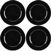 com-four® 4x Sottopiatti Nero Lucido con Glitter - Piattini Monocromatici Riutilizzabili come Decorazioni da Tavola - Piatti Decorativi per Matrimoni, Feste di Famiglia o Natale - Ø 33 cm