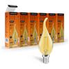 SINCELIGHT Lampadina LED E14 a filamento, stile vintage, simile a una fiamma, 4 W, 440 lm equivalente a 50 W, ambra, bianco extra caldo 2500 K, attacco Edison piccolo SES, confezione da 6