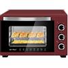 WOLTU Fornetto Elettrico da 21 Litri 1280W, Forno per Pizza, Temperatura tra 100-230℃, Timer 0-60 Minuti, Porta a Doppio Vetro Visibile, con Teglia, Griglia, Pinza e Vassoio, Rosso