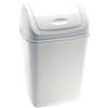 Adatto-M T909035 Pattumiera in polipropilene con coperchio basculante Bianco 35 litri (confezione da 12 pezzi)