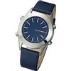 VISIONU Orologio parlante inglese con sveglia, quadrante blu, Cinturino in pelle blu Viy-blueu-026d, Cinturino