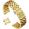 BINLUN Cinturino per Orologio in Acciaio Inossidabile 18mm 19mm 20mm 21mm 22mm 24mm Cinturini di Ricambio in Metallo Per Smartwatches con Estremità Dritte e Curve per Uomo Donna (22mm, Oro)