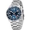 PAGRNE DESIGN Orologi da Uomo Automatico Luminoso Lunetta GMT Puntatore Moda Immersione Movimento NH34A Acciaio Inox 40mm Casual (1784 Blue)