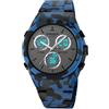 TONSHEN Unisex Digitale Sportivo Analogico Quarzo LED Tre Tempo Uomo e Donna Orologi da Polso Impermeabile Allarme Cronometro Data Outdoor Militare Tattico Plastica Orologio (Blu Profondo)