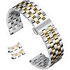 BINLUN Cinturino per Orologio in Acciaio Inossidabile 18mm 19mm 20mm 21mm 22mm 24mm Cinturini di Ricambio in Metallo Per Smartwatches con Estremità Dritte e Curve per Uomo Donna (22mm, Argento-oro)