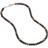 GAVU Collana Uomo Pietre Naturali, Collana Occhio di Tigre e Onice Opaco da Uomo 55cm