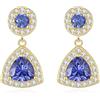 GAVU Orecchini Pendenti Donna Oro 14k, Orecchini Blu Donna, Orecchini Punto Luce Donna, Orecchini Triangolo con Zirconia Cubica