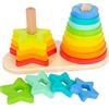 Small Foot 11720 Gioco ad Incastro Arcobaleno, Gioco ad Incastro e da accatastare, dai 12 Mesi, Colori dell'arcobaleno