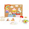 Small Foot 11571 Gioco con martelletto in Legno e Sughero Unicorno, con Motivi di unicorni e Principesse, a Partire dai 6 Anni.