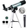 Mijiao Telescopio Astronomico Bambini, Telescopio 360/50mm Zoom 90X HD Outdoor Monoculare Spazio Telescopi Rifrattore Portatile Refrattori Telescopi Con Treppiede per Bambini Adulti Principianti