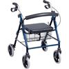 SPES S.R.L. SPES - Deambulatore per Anziani Rollator Pieghevole in Alluminio Regolabile in Altezza - Rollator con Freni Bloccanti e Cestino Porta Oggetti - 4 Ruote - Colore Blu