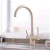 SXLSZ Rubinetto Lavello Cucina,Rubinetto Cucina 3 Vie per Sistemi Osmosi,3 in 1 Miscelatore Cucina per Acqua Potabile a Doppia Leva,Girevole a 360 °,Avena,Rame