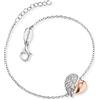 Engelsrufer Bracciale cuore ala argento bicolore con zirconi