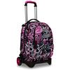 Seven S.p.a. Seven Trolley Scuola Sganciabile Jack 2 Ruote, Fucsia, Chulky, 3 in 1, Triplo Uso, Zaino con Carrello Sganciabile, Tasca Interna Porta Borraccia, Zaini e Trolley, Scuola, Bambine e Ragazze