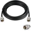 Vecys UHF Maschio PL-259 a UHF Maschio PL-259 Cavo Coassiale a Bassa Perdita Cavo Jumper RG58 16.4FT/5M per Walkie Talkie CB Radio SWR Meter Antenna Analyzer