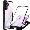 XCYYOO Cover per Samsung Galaxy A55 5G Custodia 360 Gradi Antiurto Protezione dello Schermo Integrata Rugged Full Body Protettivo Case Doppia Faccia Trasparente Full Case Fronte Retro Silicone Cover Nero