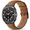 Tasikar Cinturini Compatibile con Samsung Galaxy Watch Ultra 47mm Cinturino in Vera Pelle Compatibile con Samsung Galaxy Watch Ultra 47mm, Marrone