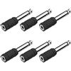 Greluma 6 pz adattatore da mono a 3,5mm da 6,35mm,convertitore jack maschio TS da 1/4 a femmina 1/8 per cuffie,microfono
