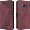 OKZone Cover per Samsung Galaxy S7 Edge, Custodia in Pelle Samsung S7 Edge, Antiurto Cover a Libro Galaxy S7 Edge Magnetica Portafoglio Folio PU Pelle Flip Caso con Wallet Case Cover (Rosso)