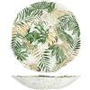 H&H Jungle Coppa in Vetro, Decoro Foglie, cm 40, Ideale Centrotavola, Piatto da Portata
