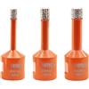 BGTEC - Set di 3 punte per trapano diamantate a secco, per piastrelle in porcellana, ceramica, marmo, mattoni, filettatura M14, diametro misto 6/8/10 mm