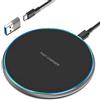 Huaqmok Caricatore Wireless,15W Caricatore Senza Fili per iPhone14 Pro Max/14/13/12/11/X/XS/8Plus,Caricabatterie Wireless per Samsung Galaxy S22/S21/S10 Note 20/10+,Xiaomi,AirPods/Galaxy Buds -Grigio