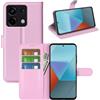 JIUNINE Cover per Xiaomi Redmi Note 13 Pro 5G / Poco X6 5G, Custodia Portafoglio Libro in Pelle Sintetica Antiurto Cover Flip Case con Slot per Schede, Fibbia Magnetica per Poco X6 5G, Rosa