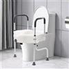 KEESUNG Rialzo per sedile WC con braccioli, 11 cm, rialzo per WC, 150 kg, altezza regolabile per anziani, telaio di supporto per il bagno